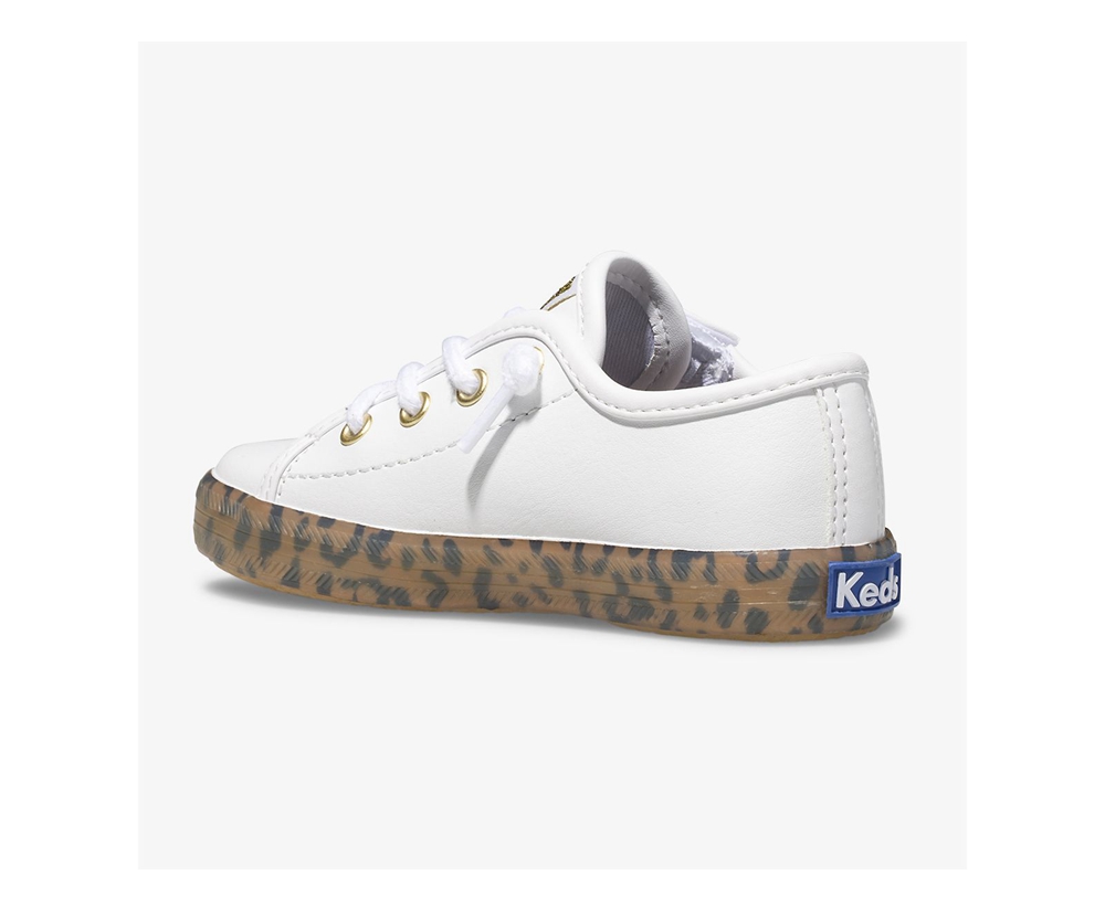 Kids Keds Sneakers - Kickstart Leopard Foxing Jr. - White - 7263-OPMTV